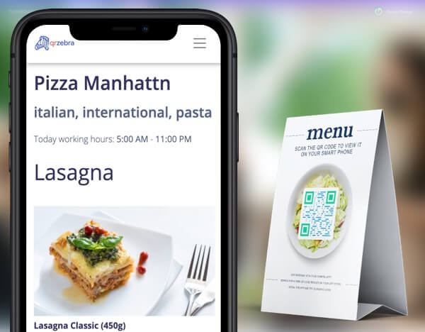 QR-Speisekarte - QR-Code mit der Handy-Kamera scannen